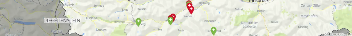 Map view for Pharmacies emergency services nearby Kappl (Landeck, Tirol)